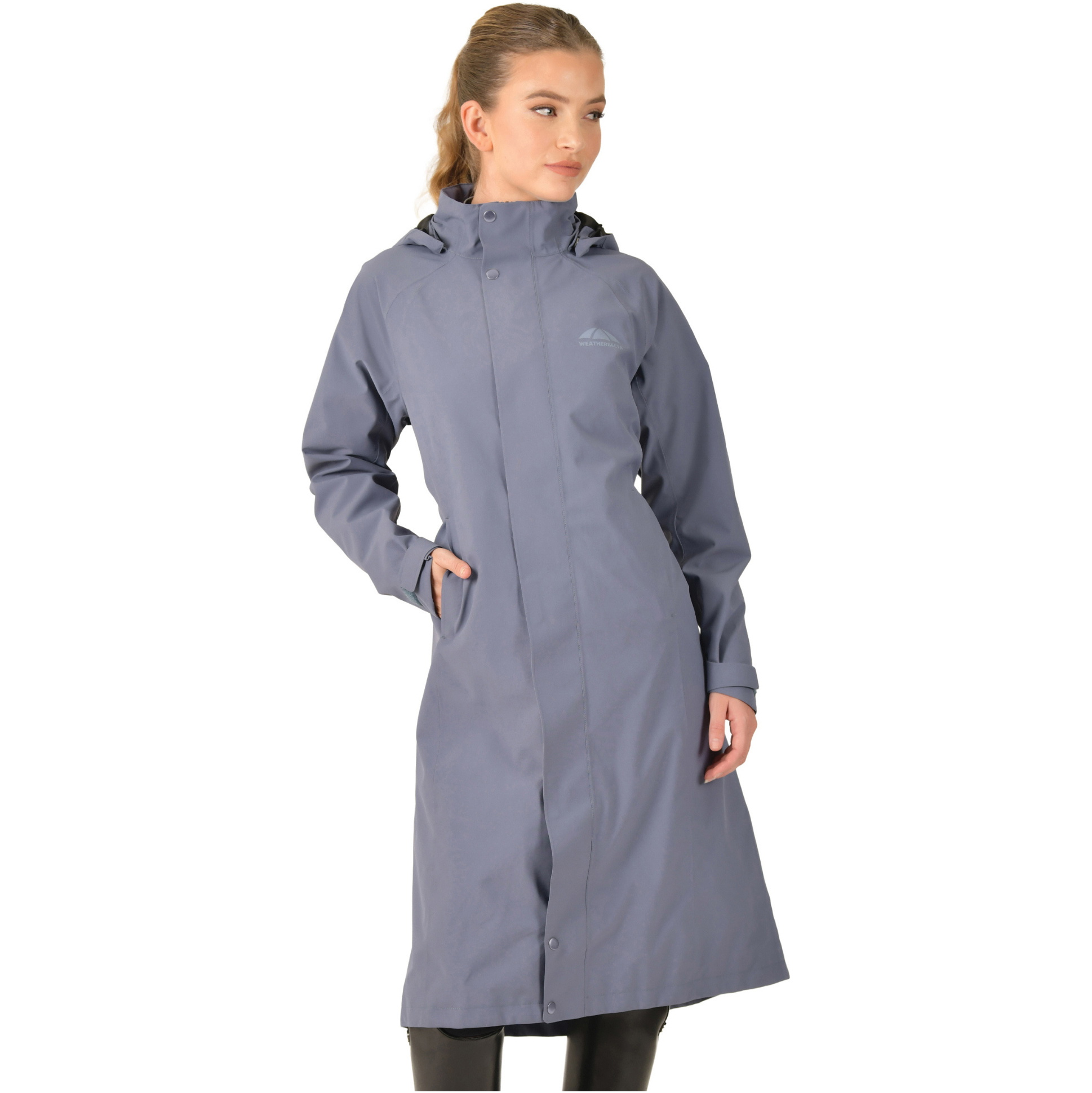 2025 Weatherbeeta Womens Windbreaker Longline Riding Jacket 1028839 - Slate Blue